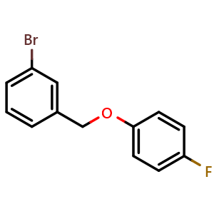 Chemical structure of 1-bromo-3-((4-fluorophenoxy)methyl)benzene , CAS 847408-77-9, AChemBlock AD297568