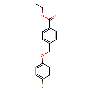 Chemical structure of ethyl 4-((4-fluorophenoxy)methyl)benzoate , CAS 56442-40-1, AChemBlock AD297571