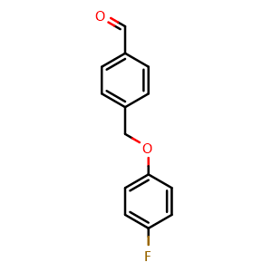 Chemical structure of 4-((4-fluorophenoxy)methyl)benzaldehyde , CAS 1443355-35-8, AChemBlock AD297573
