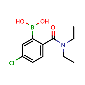 Chemical structure of 5-Chloro-2-(diethylaminocarbonyl)phenylboronic acid , CAS 939034-63-6, AChemBlock AD297574