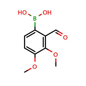 Chemical structure of (2-Formyl-3,4-dimethoxyphenyl)boronic acid , CAS 213698-59-0, AChemBlock AD297575