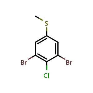 Chemical structure of (3,5-dibromo-4-chlorophenyl)(methyl)sulfane , CAS 2705651-39-2, AChemBlock AD297579