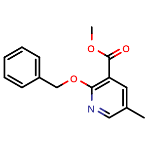 Chemical structure of methyl 2-(benzyloxy)-5-methylnicotinate , CAS 2969469-64-3, AChemBlock AD297580