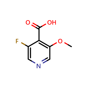 Chemical structure of 3-fluoro-5-methoxyisonicotinic acid , CAS 1256810-16-8, AChemBlock AD297581