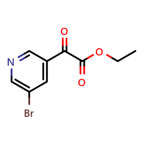 Chemical structure of ethyl 2-(5-bromopyridin-3-yl)-2-oxoacetate , CAS 2708232-55-5, AChemBlock AD297588