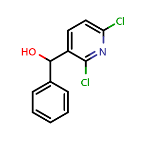 Chemical structure of (2,6-dichloropyridin-3-yl)(phenyl)methanol , CAS 58584-77-3, AChemBlock AD297594