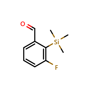 Chemical structure of 3-fluoro-2-(trimethylsilyl)benzaldehyde , CAS 202744-97-6, AChemBlock AD297596