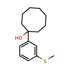 Chemical structure of 1-(3-(methylthio)phenyl)cyclooctanol , CAS 2921745-22-2, AChemBlock AD297599