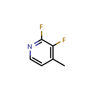 Chemical structure of 2,3-difluoro-4-methylpyridine , CAS 1227597-92-3, AChemBlock AD297608