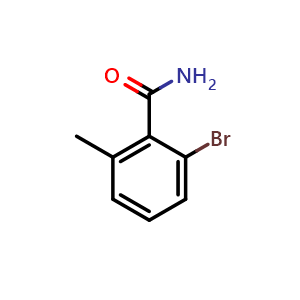 Chemical structure of 2-bromo-6-methylbenzamide , CAS 1261776-64-0, AChemBlock AD297610