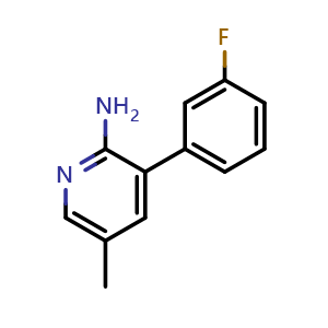 Chemical structure of 3-(3-fluorophenyl)-5-methylpyridin-2-amine , CAS 1214349-05-9, AChemBlock AD297615