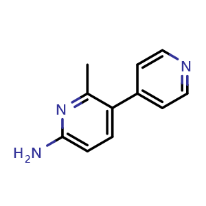 Chemical structure of 2-methyl-[3,4'-bipyridin]-6-amine , CAS 88976-13-0, AChemBlock AD297617