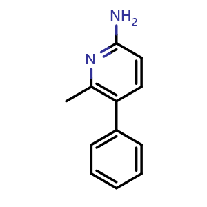 Chemical structure of 6-methyl-5-phenylpyridin-2-amine , CAS 84596-30-5, AChemBlock AD297618