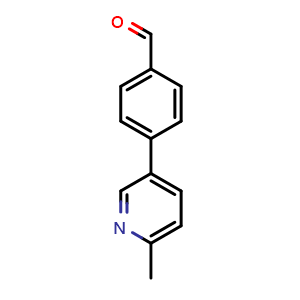 Chemical structure of 4-(6-methylpyridin-3-yl)benzaldehyde , CAS 1339711-73-7, AChemBlock AD297619