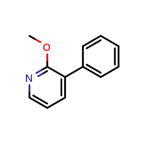Chemical structure of 2-methoxy-3-phenylpyridine , CAS 53698-45-6, AChemBlock AD297621
