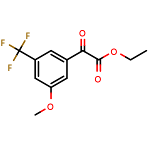 Chemical structure of ethyl 2-(3-methoxy-5-(trifluoromethyl)phenyl)-2-oxoacetate , CAS 1892237-98-7, AChemBlock AD297626
