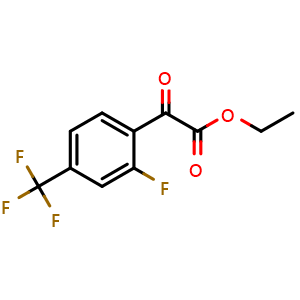 Chemical structure of ethyl 2-(2-fluoro-4-(trifluoromethyl)phenyl)-2-oxoacetate , CAS 1628697-13-1, AChemBlock AD297627