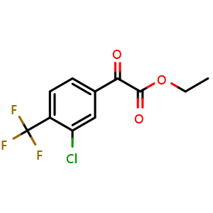 Chemical structure of ethyl 2-(3-chloro-4-(trifluoromethyl)phenyl)-2-oxoacetate , CAS 2921750-35-6, AChemBlock AD297628