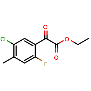 Chemical structure of ethyl 2-(5-chloro-2-fluoro-4-methylphenyl)-2-oxoacetate , CAS 1859424-55-7, AChemBlock AD297630