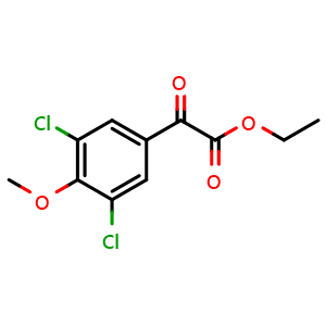 Chemical structure of ethyl 2-(3,5-dichloro-4-methoxyphenyl)-2-oxoacetate , CAS 1368285-57-7, AChemBlock AD297631