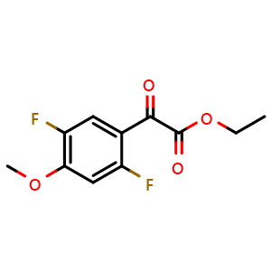 Chemical structure of ethyl 2-(2,5-difluoro-4-methoxyphenyl)-2-oxoacetate , CAS 1891590-53-6, AChemBlock AD297632