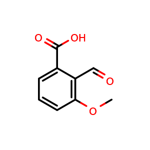 Chemical structure of 2-Formyl-3-methoxybenzoic acid , CAS 60407-04-7, AChemBlock AD297634