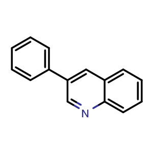 Chemical structure of 3-phenylquinoline , CAS 1666-96-2, AChemBlock AD297635