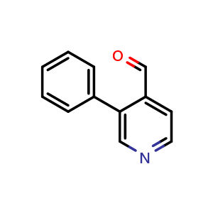 Chemical structure of 3-phenylisonicotinaldehyde , CAS 1214381-05-1, AChemBlock AD297636