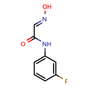 Chemical structure of (E)-N-(3-fluorophenyl)-2-(hydroxyimino)acetamide , CAS 1888389-19-2, AChemBlock AD297639