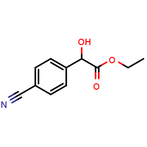 Chemical structure of ethyl 2-(4-cyanophenyl)-2-hydroxyacetate , CAS 847227-46-7, AChemBlock AD297643