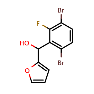 Chemical structure of (3,6-dibromo-2-fluorophenyl)(furan-2-yl)methanol , CAS 2921848-55-5, AChemBlock AD297654