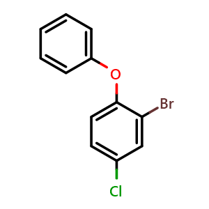 Chemical structure of 2-bromo-4-chloro-1-phenoxybenzene , CAS 2378336-85-5, AChemBlock AD297659