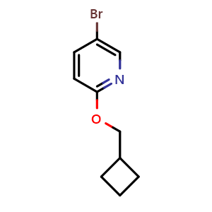 Chemical structure of 5-Bromo-2-(cyclobutylmethoxy)pyridine , CAS 1427010-72-7, AChemBlock AD297662