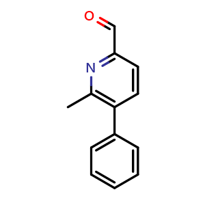 Chemical structure of 6-methyl-5-phenylpicolinaldehyde , CAS 2921724-20-9, AChemBlock AD297663