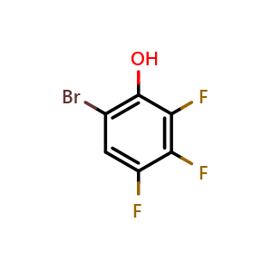 Chemical structure of 6-Bromo-2,3,4-trifluorophenol , CAS 1517643-70-7, AChemBlock AD297664