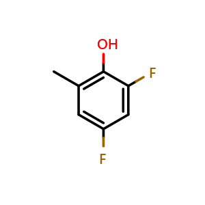Chemical structure of 2,4-difluoro-6-methylphenol , CAS 1610470-38-6, AChemBlock AD297665