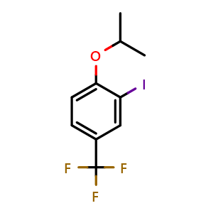 Chemical structure of 2-iodo-1-isopropoxy-4-(trifluoromethyl)benzene , CAS 1369872-66-1, AChemBlock AD297680