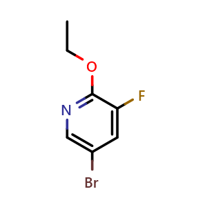 Chemical structure of 5-bromo-2-ethoxy-3-fluoropyridine , CAS 886373-20-2, AChemBlock AD297682
