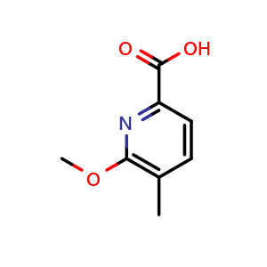 Chemical structure of 6-methoxy-5-methylpicolinic acid , CAS 1035801-90-1, AChemBlock AD297684