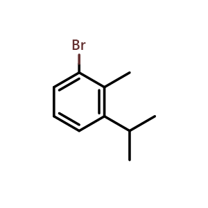 Chemical structure of 1-bromo-3-isopropyl-2-methylbenzene , CAS 1369935-21-6, AChemBlock AD297693