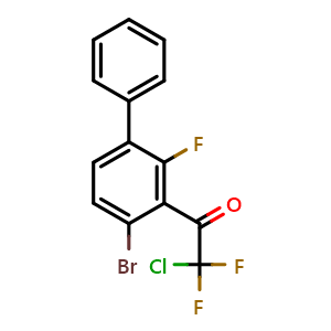 Chemical structure of 1-(4-bromo-2-fluoro-[1,1'-biphenyl]-3-yl)-2-chloro-2,2-difluoroethanone , CAS 2921908-52-1, AChemBlock AD297697