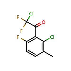 Chemical structure of 2-chloro-1-(2-chloro-6-fluoro-3-methylphenyl)-2,2-difluoroethanone , CAS 2921756-83-2, AChemBlock AD297700