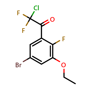 Chemical structure of 1-(5-bromo-3-ethoxy-2-fluorophenyl)-2-chloro-2,2-difluoroethanone , CAS 2921894-37-1, AChemBlock AD297701