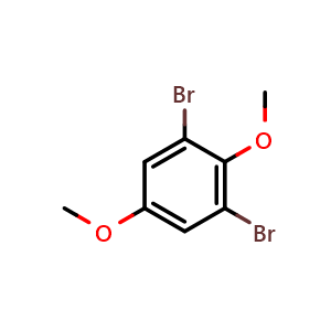 Chemical structure of 1,3-dibromo-2,5-dimethoxybenzene , CAS 74076-59-8, AChemBlock AD297720