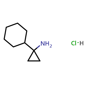 Chemical structure of 1-cyclohexylcyclopropan-1-amine hydrochloride , CAS 1211495-56-5, AChemBlock AD315322