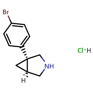 Chemical structure of cis-1-(4-Bromophenyl)-3-azabicyclo[3.1.0]hexane hydrochloride , AChemBlock AD316593