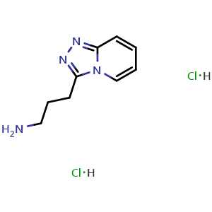 Chemical structure of 3-([1,2,4]Triazolo[4,3-a]pyridin-3-yl)propan-1-amine;dihydrochloride , CAS 1949815-72-8, AChemBlock AD319442