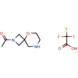 Chemical structure of 1-(5-Oxa-2,8-diazaspiro[3.5]nonan-2-yl)ethanone 2,2,2-trifluoroacetic acid , AChemBlock AD319889
