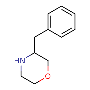Chemical structure of 3-Benzyl-morpholine , CAS 7684-27-7, AChemBlock B-1090
