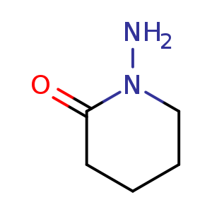 Chemical structure of 1-Amino-piperidin-2-one , CAS 31967-09-6, AChemBlock B-1138